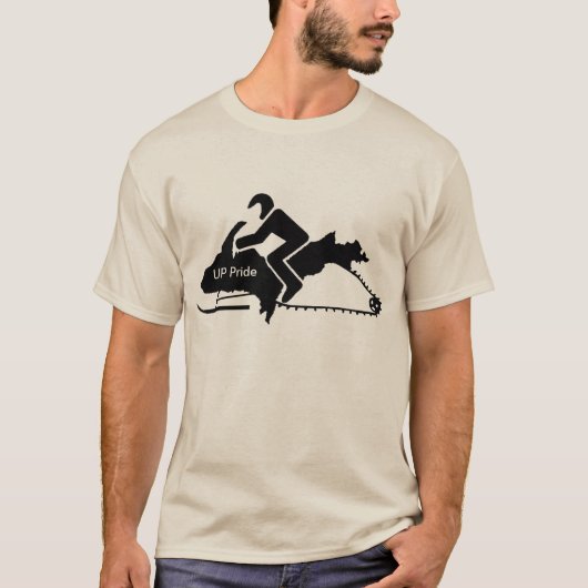 "Upper Peninsula UP Sled"-hoezen.com Ash T-shirt (Voorkant)