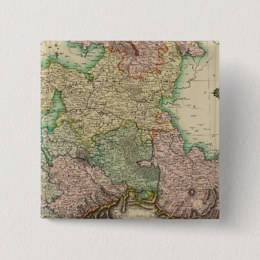Upper Saxony Vierkante Button 5,1 Cm (Voorkant)