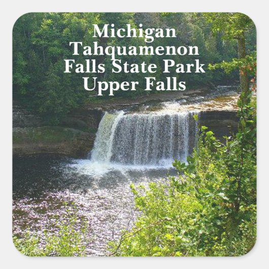 Upper Tahquamenon Herfsten State Park, MI Vierkante Sticker (Voorkant)