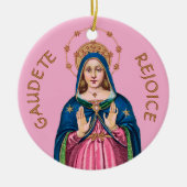 Upper Torso of the BVM on Pink Gaudete Advent Keramisch Ornament (Voorkant)