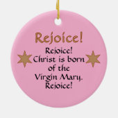 Upper Torso of the BVM on Pink Gaudete Advent Keramisch Ornament (Achterkant)