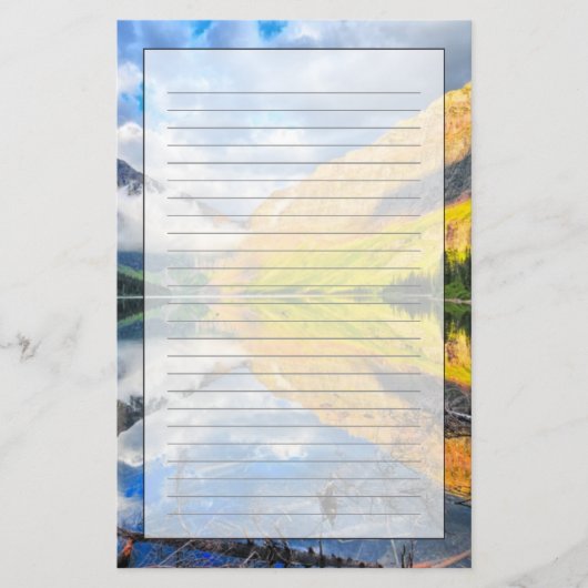 Upper Two Medicine Lake op Sunrise Briefpapier (Voorkant)