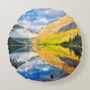 Upper Two Medicine Lake op Sunrise Rond Kussen