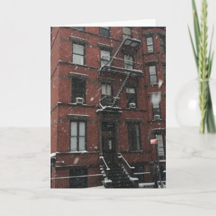 Upper West Side Brandtrap NYC New York Winter Feestdagen Kaart