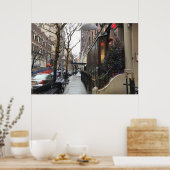 Upper West Side NYC Sneeuwkerstlampjes New York Poster (Keuken)