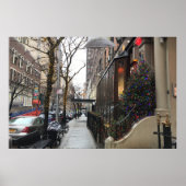 Upper West Side NYC Sneeuwkerstlampjes New York Poster (Voorkant)