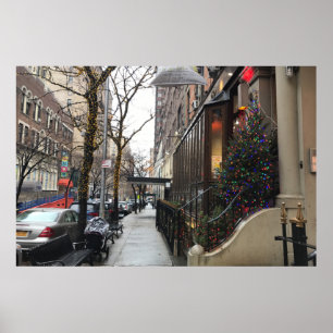 Upper West Side NYC Sneeuwkerstlampjes New York Poster