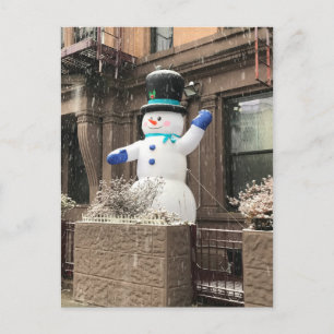 Upper West Side Snowman New York City NYC Snow Briefkaart