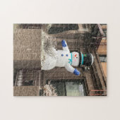 Upper West Side Snowman New York City NYC Snow Legpuzzel (Horizontaal)