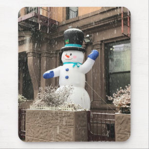 Upper West Side Snowman New York City NYC Snow Muismat
