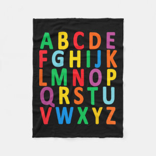 Uppercase Letters Alphabet Learn Abc Boy Girl Kids Fleece Deken