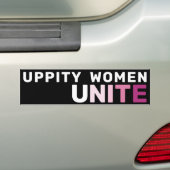 Uppity Women Unite Bold Pink Feminist Empowerment Bumpersticker (Op auto)