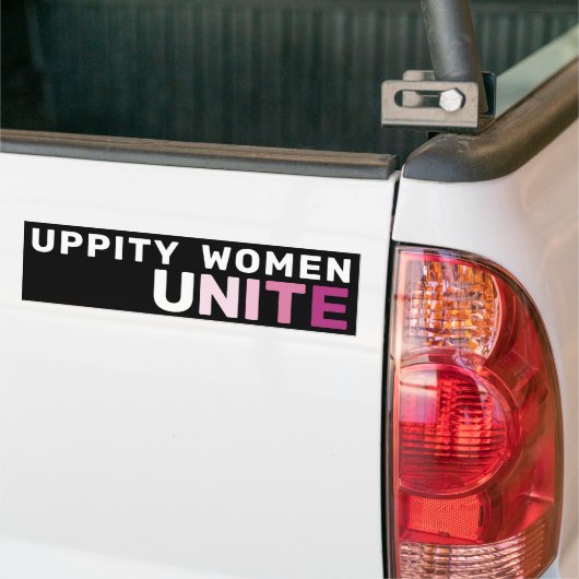 Uppity Women Unite Bold Pink Feminist Empowerment Bumpersticker (Op Truck)