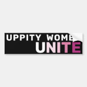 Uppity Women Unite Bold Pink Feminist Empowerment Bumpersticker (Voorkant)