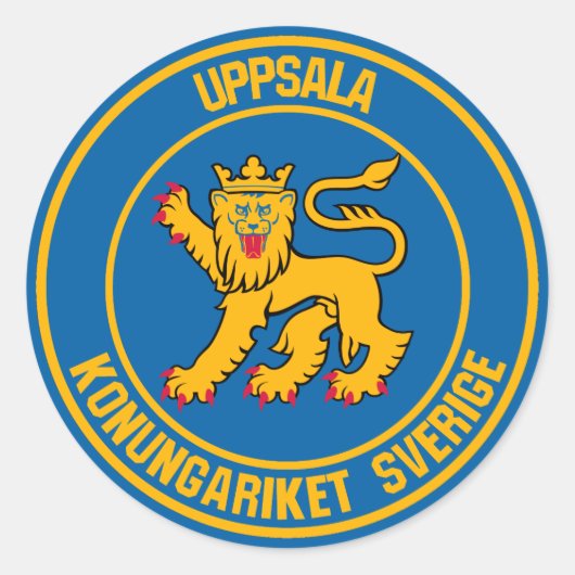 Uppsala Round Emblem Ronde Sticker (Voorkant)