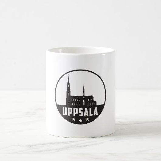 Uppsala Zweden City Skyline Cityscape Grappig cade Koffiemok (Center)