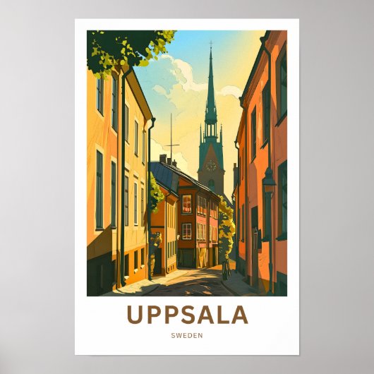 Uppsala Zweden Reisprint Poster (Voorkant)