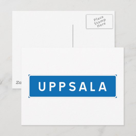 Uppsala, Zweeds verkeersbord Briefkaart (Voorkant / Achterkant)