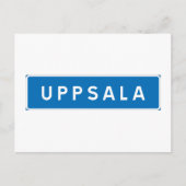 Uppsala, Zweeds verkeersbord Briefkaart (Voorkant)