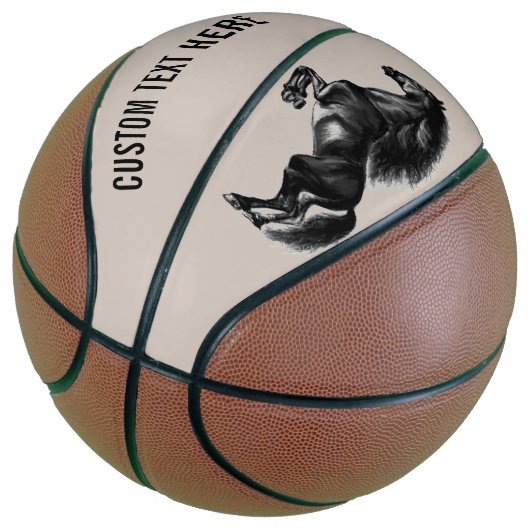 Upright Basketball - aangepaste tekst en kleuren Basketbal (Schuin)