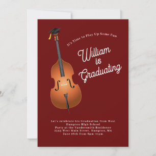 Upright Bass Jazz Musician Graduation Party Music Kaart