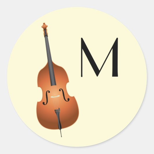 Upright Bass Music Teacher Jazz Ronde Sticker (Voorkant)