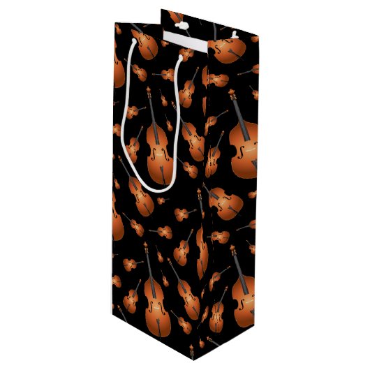 Upright Bass Music Teacher Jazz Wijn Cadeautas (Voorkant Gekanteld)