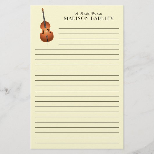 Upright Bass Musician Music Teacher Jazz Band Briefpapier (Voorkant)