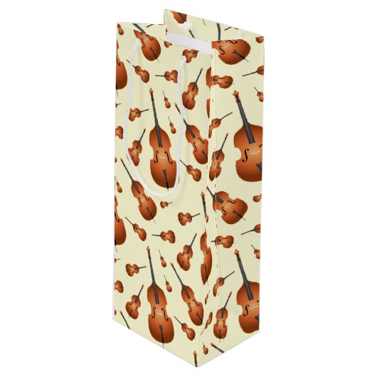 Upright Bass Musician Music Teacher Jazz Band Wijn Cadeautas (Voorkant Gekanteld)