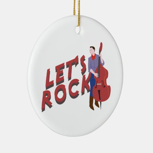 Upright Bass Player Keramisch Ornament (Rechts)