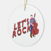 Upright Bass Player Keramisch Ornament (Links)