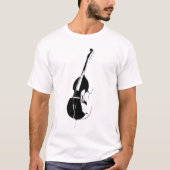 Upright Bass Silhouette T-shirt White (Voorkant)