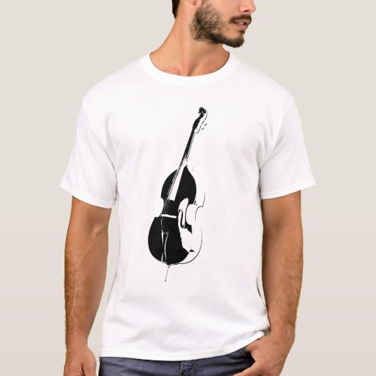 Upright Bass Silhouette T-shirt White (Voorkant)