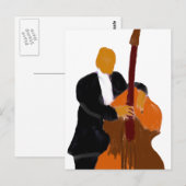 Upright basspeler met een basenschilderij briefkaart (Voorkant / Achterkant)