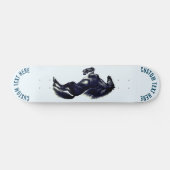 Upright Black Horse Skateboard - Jouw tekst - Kleu (Horizontaal)