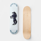 Upright Black Horse Skateboard - Jouw tekst - Kleu (Voorkant)