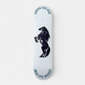 Upright Black Horse Skateboard - Jouw tekst - Kleu (Voorkant)