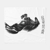 Upright Black Wild Hord - Zwart wit - Tekst toevoe Fleece Deken (Voorkant (Horizontaal))