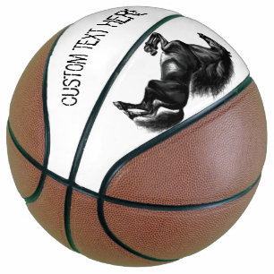 Upright Black Wild Horse Basketball - aangepaste t Basketbal