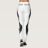 Upright Black Wild Horse - Black and White Tekenin Leggings (Achterkant)