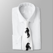 Upright Black Wild Horse - Black and White Tekenin Stropdas (Gebonden)