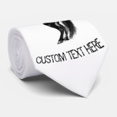 Upright Black Wild Horse - Black and White Tekenin Stropdas (Opgerold)