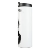 Upright Black Wild Horse - Black and White Tekenin Thermosbeker (Geroteerd rechts)