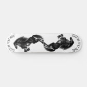 Upright Black Wild Horse - Black & White Tekening Persoonlijk Skateboard (Horizontaal)