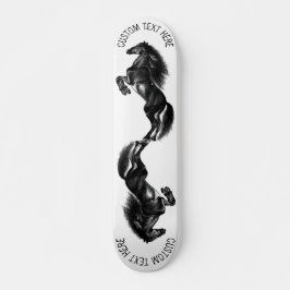 Upright Black Wild Horse - Black & White Tekening Persoonlijk Skateboard