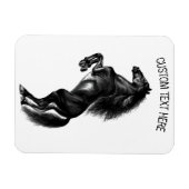 Upright Black Wild Horse Magnet Magneet (Horizontaal)