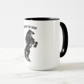 Upright Black Wild Horse Mok Jouw tekst en kleuren (Voorkant rechts)