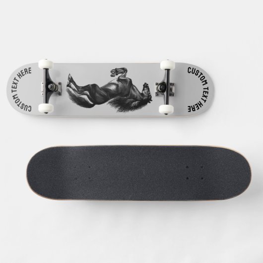 Upright Black Wild Horse Skateboard - Aangepaste t (Horizontaal)
