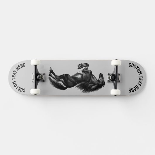Upright Black Wild Horse Skateboard - Aangepaste t (Horizontaal)