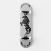 Upright Black Wild Horse Skateboard - Jouw tekst (Voorkant)